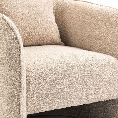 Vinci 1-Seater Fabric Accent Chair - Beige - With 2-Year Warranty